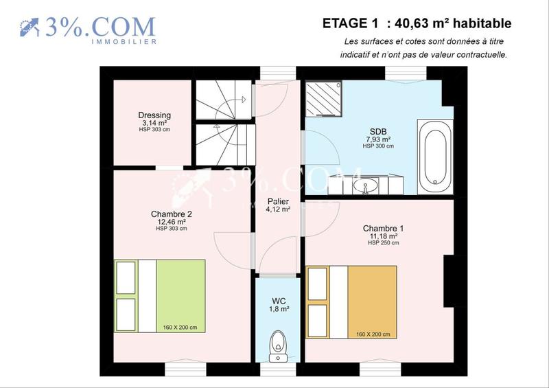 Maison de ville - 113 m² - 5 pièces