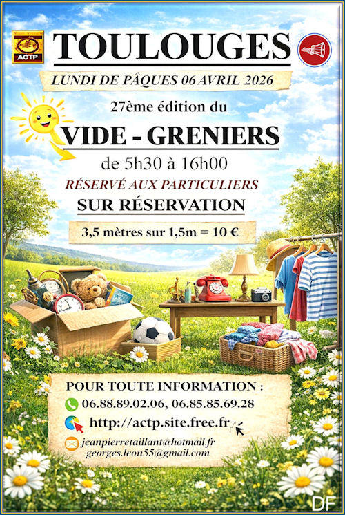vide greniers du lundi de Pâques