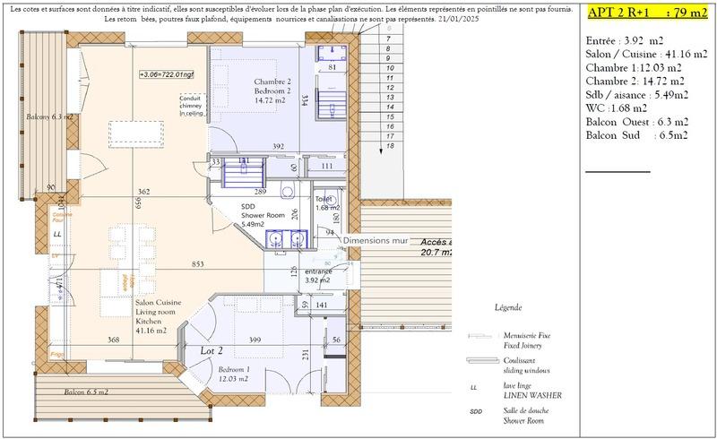 Appartement - 79 m² - 3 pièces