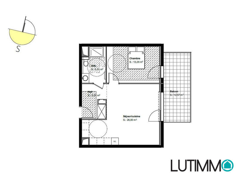 Appartement - 50 m² - 2 pièces