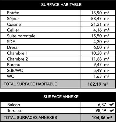 Appartement - 162 m² - 5 pièces