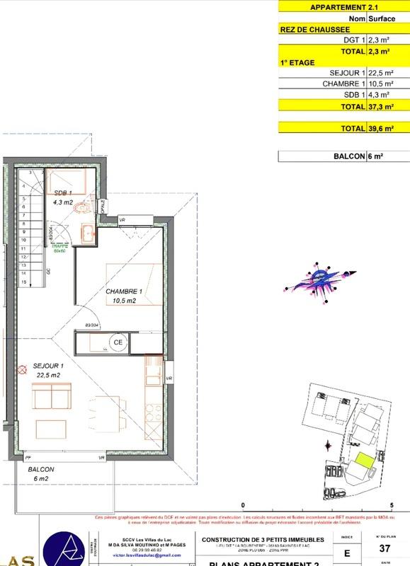 Appartement - 40 m² - 2 pièces