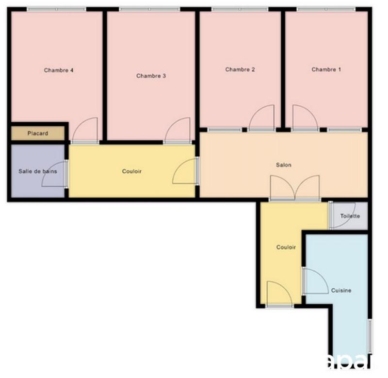 Chambre - 10 m² - 1 pièce