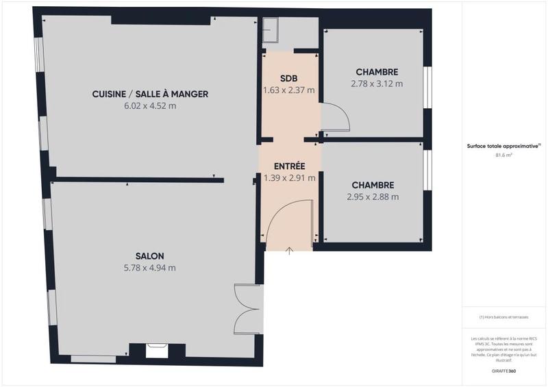 Appartement - 83 m² - 4 pièces