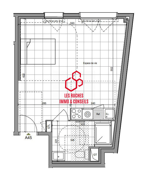 Appartement - 38 m² - 2 pièces