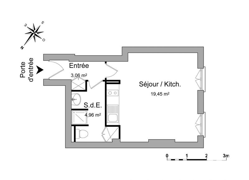 Appartement - 27 m² - 1 pièce