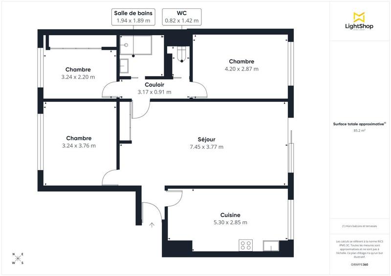 Appartement - 83 m² - 4 pièces