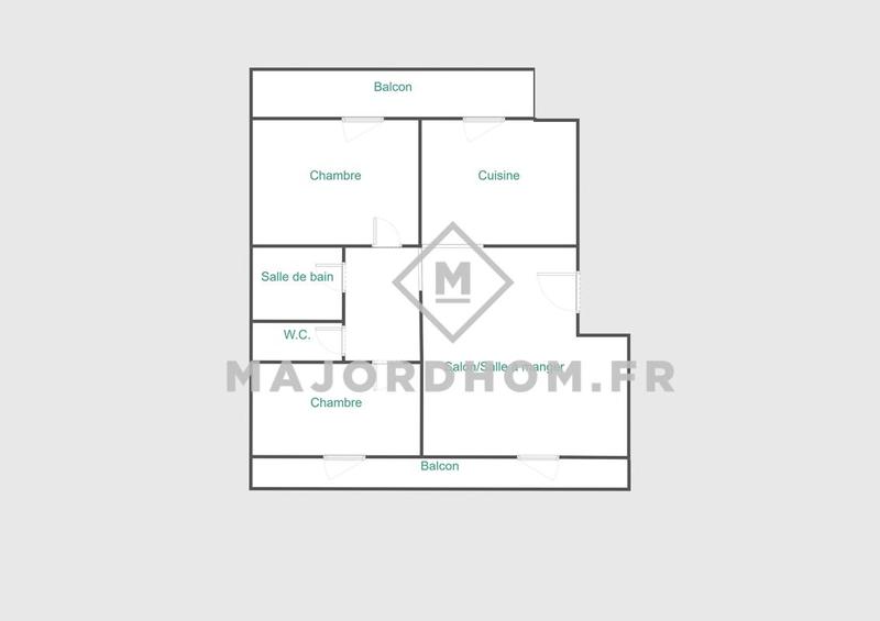 Appartement - 62 m² - 3 pièces