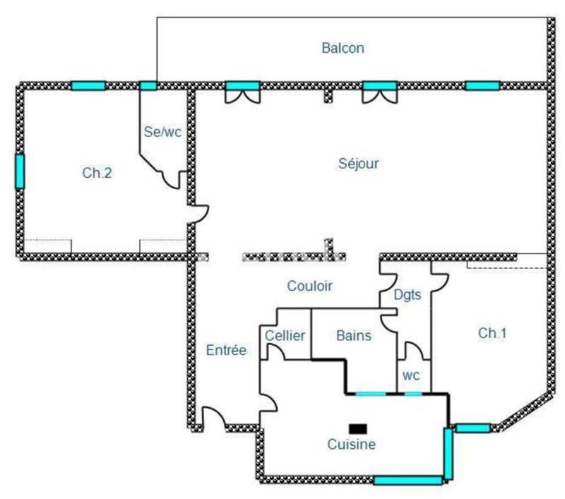 Appartement - 132 m² - 3 pièces