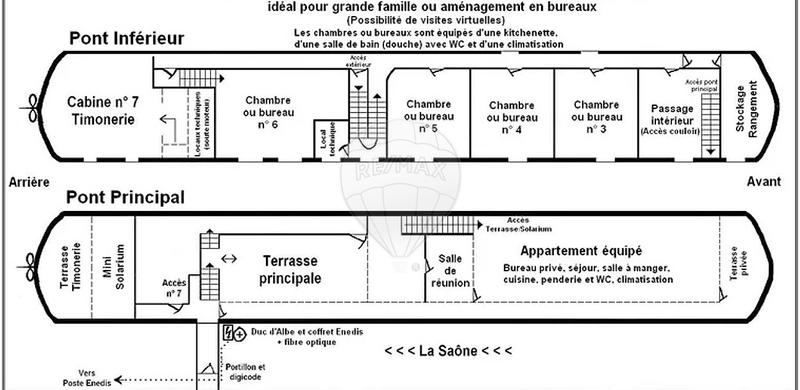 Péniche - 200 m² - 10 pièces