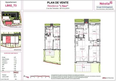 Appartement - 59 m² - 3 pièces