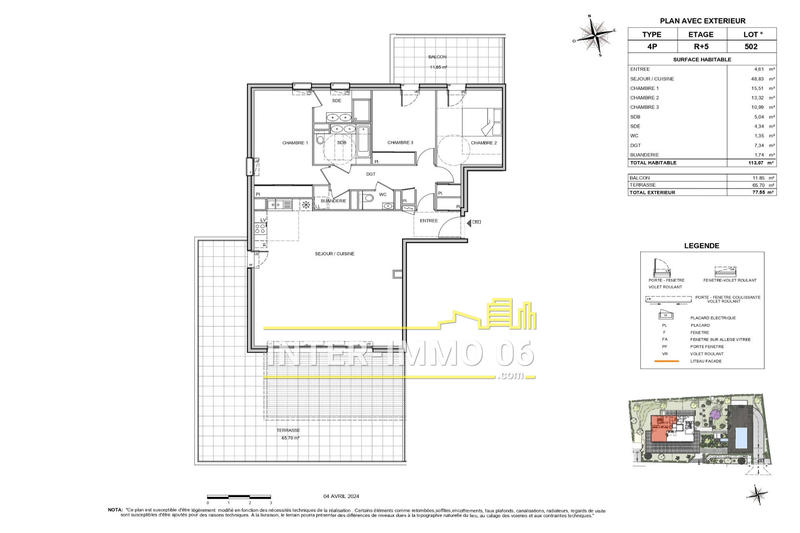 Appartement - 113 m² - 4 pièces