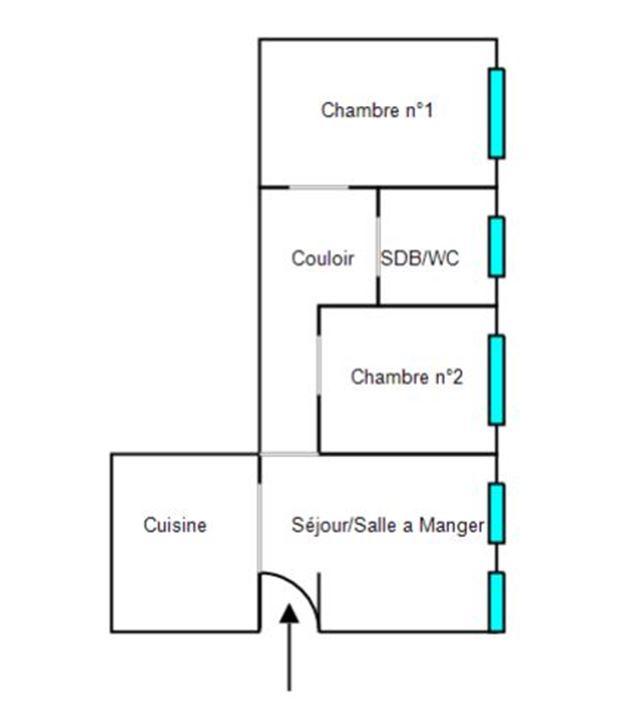 Appartement - 60 m² - 3 pièces