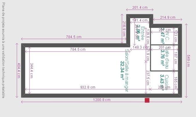 Appartement - 46 m² - 1 pièce