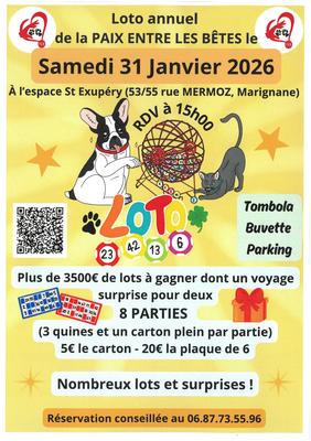 Super loto de l'association la paix entre les bêtes