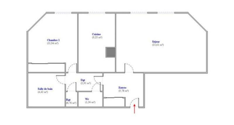 Appartement - 58 m² - 2 pièces