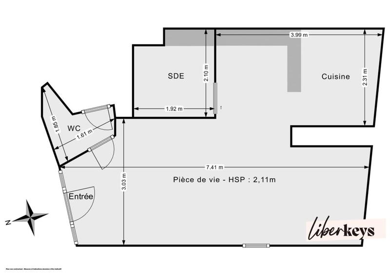 Appartement ancien - 33 m² - 1 pièce