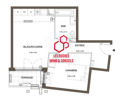 Appartement - 44 m² - 2 pièces