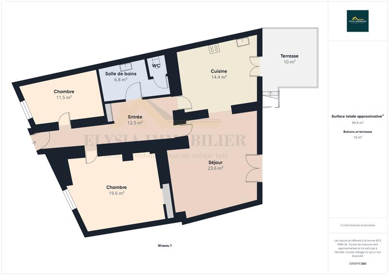 Maison - 91 m² - 3 pièces