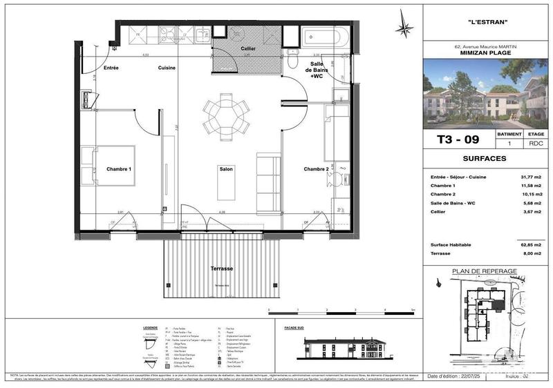 Appartement - 63 m² - 3 pièces