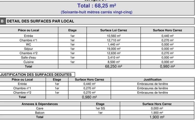 Appartement - 71 m² - 3 pièces