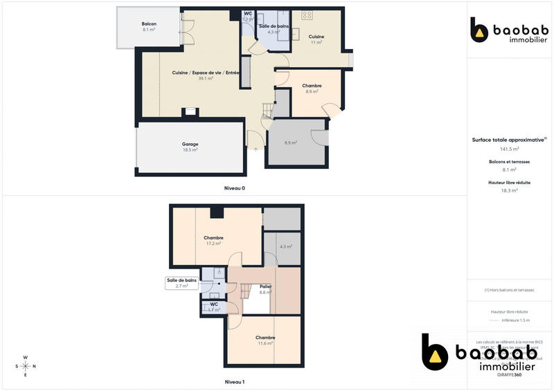 Appartement - 94 m² - 5 pièces