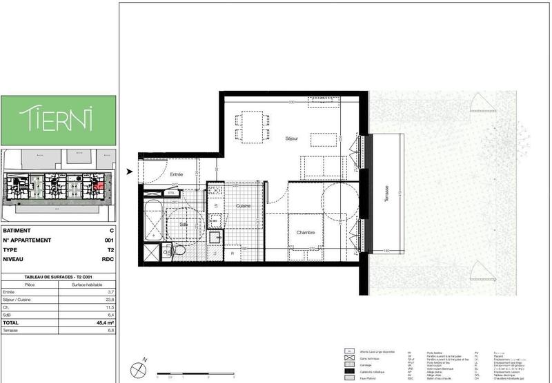 Appartement - 45 m² - 2 pièces
