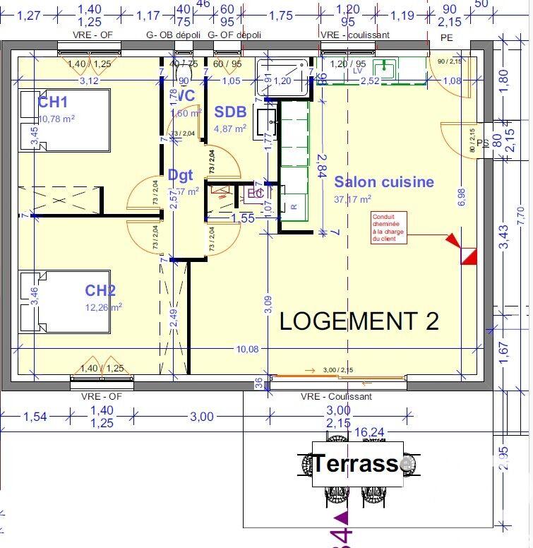 Maison - 69 m² - 3 pièces