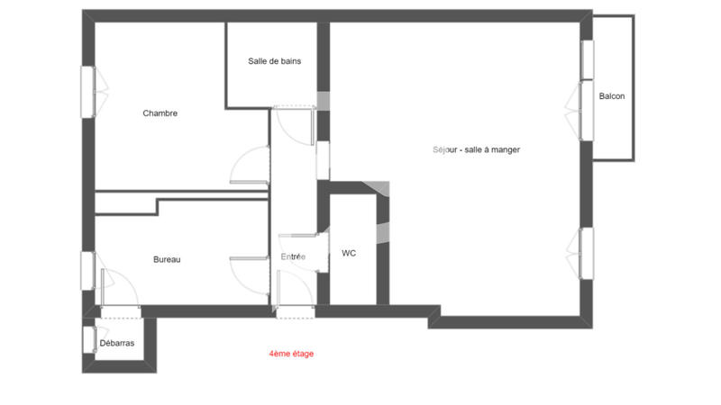 Appartement - 53 m² - 2 pièces