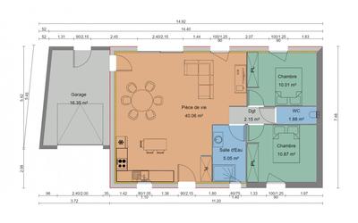 Maison - 70 m² - 3 pièces