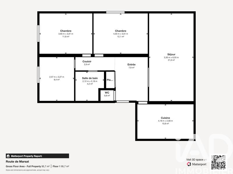 Appartement - 80 m² - 3 pièces