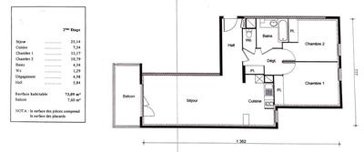 Appartement - 73 m² - 3 pièces