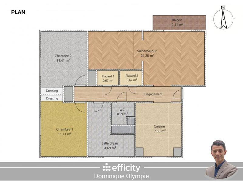 Appartement - 70 m² - 4 pièces
