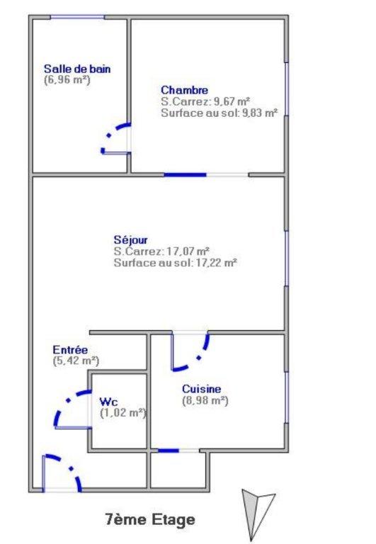 Appartement - 49 m² - 2 pièces