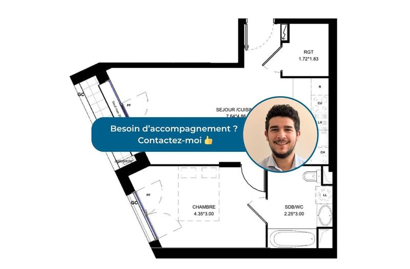 Appartement - 45 m² - 2 pièces