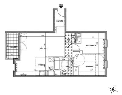 Appartement - 65 m² - 3 pièces
