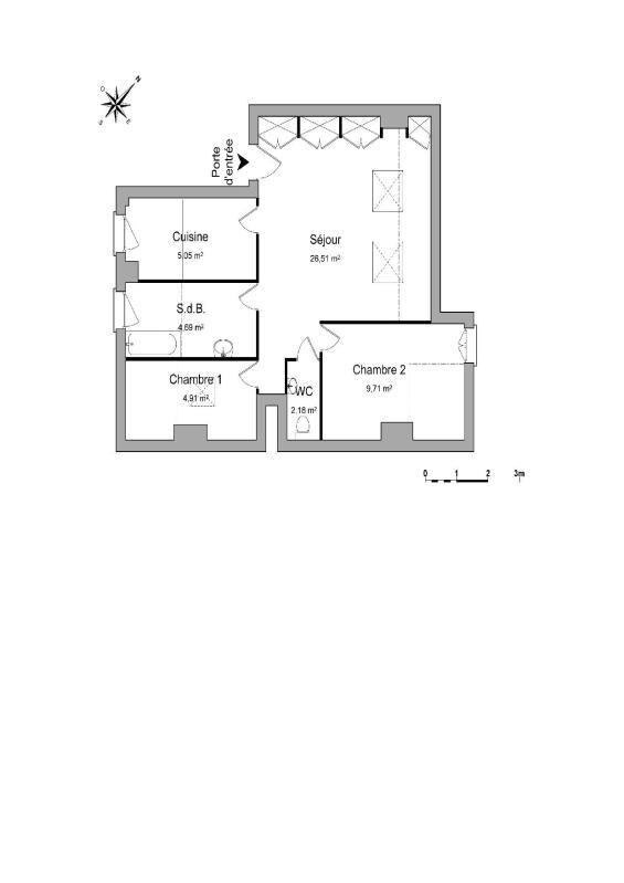 Appartement - 53 m² - 2 pièces