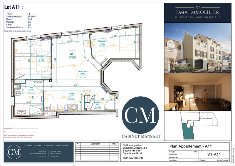 Appartement - 62 m² - 3 pièces