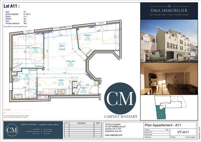 Appartement - 62 m² - 3 pièces