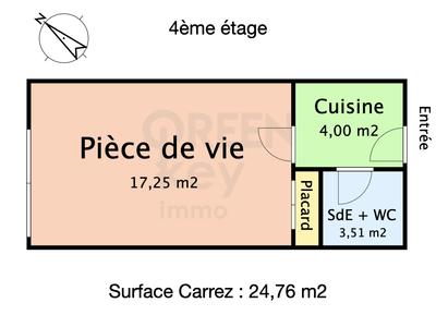 Appartement - 25 m² - 1 pièce