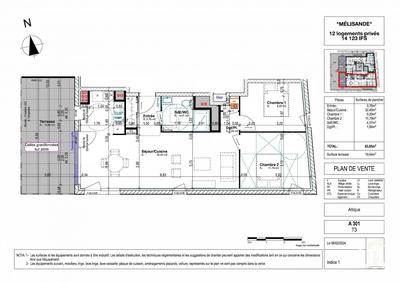 Appartement - 63 m² - 3 pièces