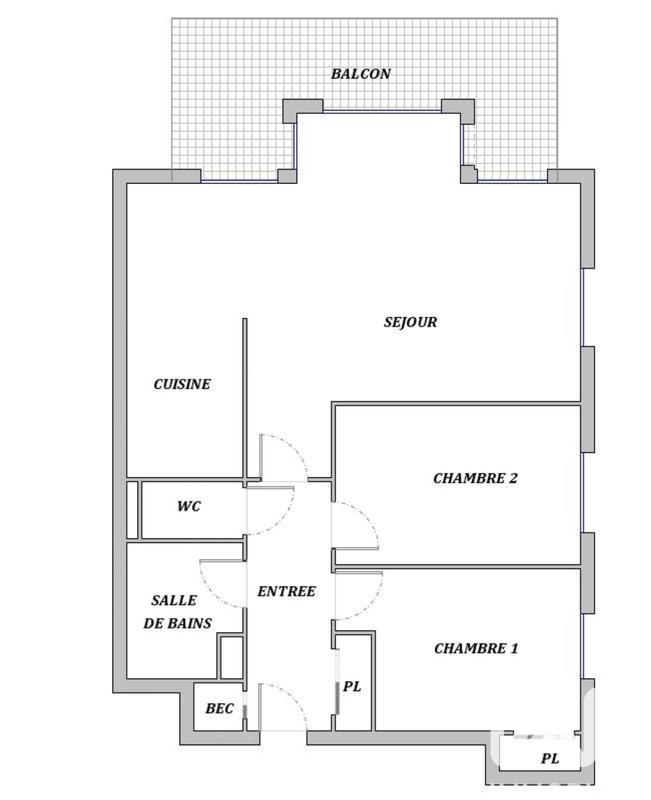Appartement - 59 m² - 3 pièces