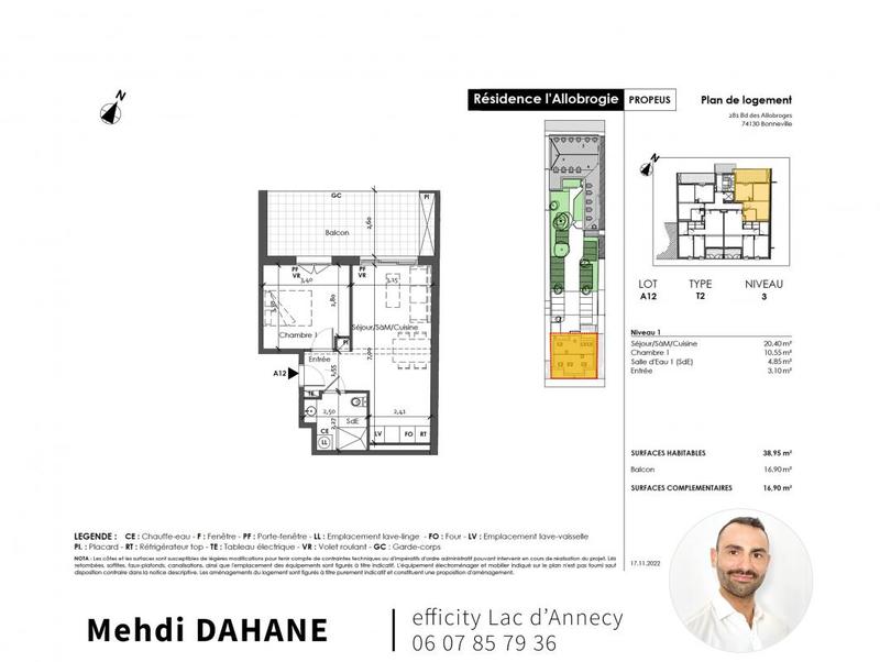 Appartement - 39 m² - 2 pièces