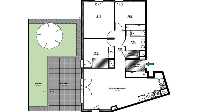 Appartement - 85 m² - 4 pièces