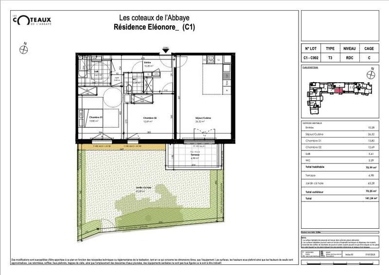 Appartement - 71 m² - 3 pièces