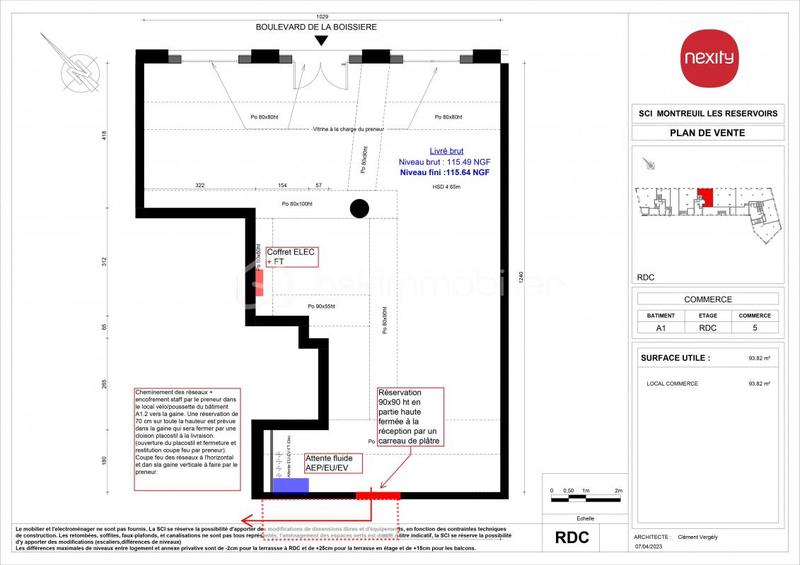 Local commercial - 94 m² - 1 pièce
