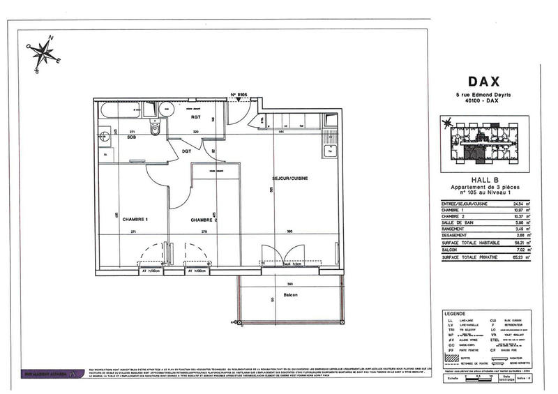 Appartement - 58 m² - 3 pièces