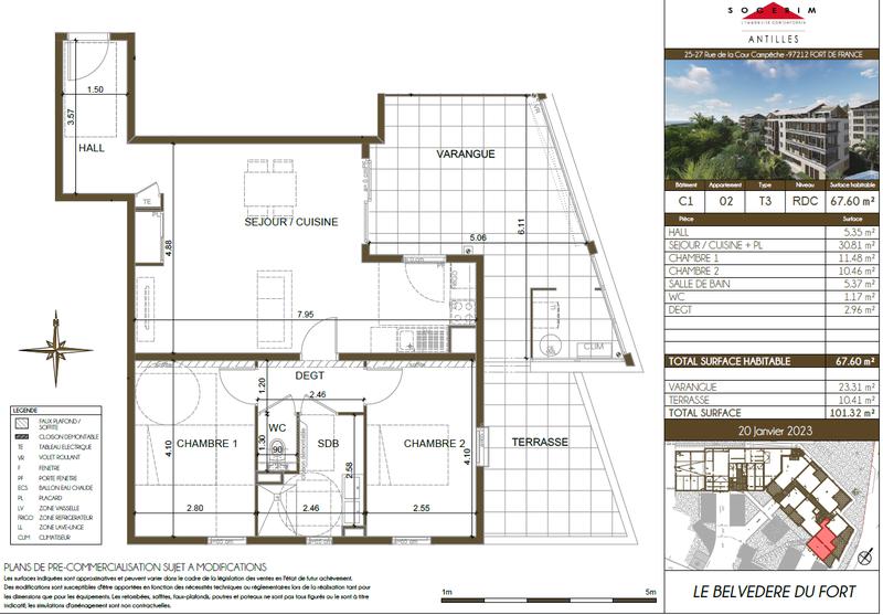 Appartement - 68 m² - 3 pièces