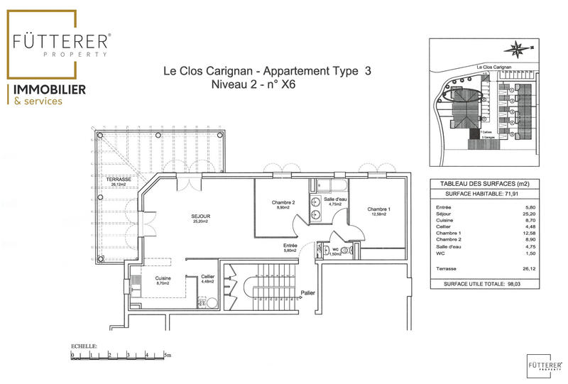 Appartement - 71 m² - 3 pièces