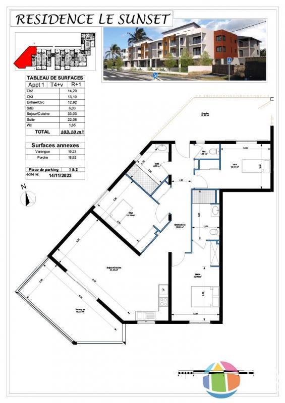 Appartement - 103 m² - 4 pièces